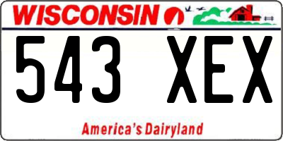 WI license plate 543XEX