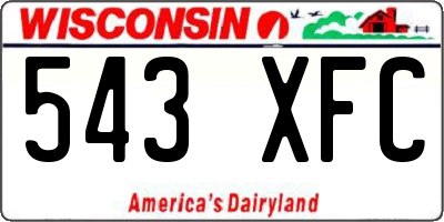 WI license plate 543XFC