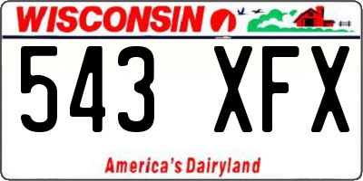 WI license plate 543XFX