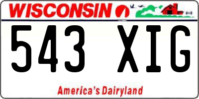 WI license plate 543XIG