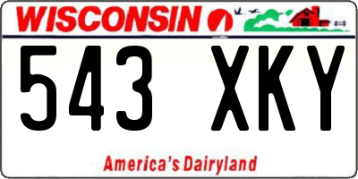WI license plate 543XKY