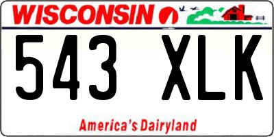 WI license plate 543XLK