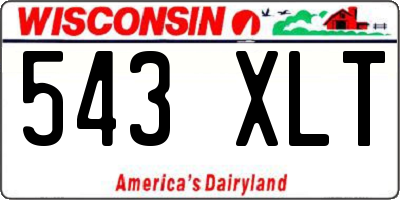 WI license plate 543XLT