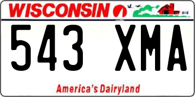 WI license plate 543XMA