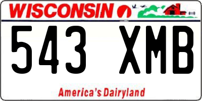 WI license plate 543XMB