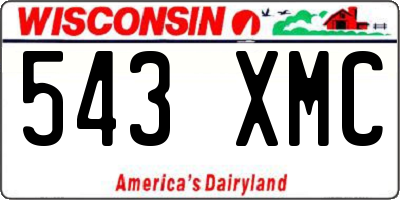 WI license plate 543XMC