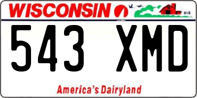 WI license plate 543XMD