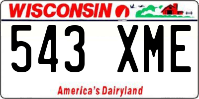 WI license plate 543XME