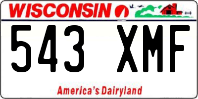 WI license plate 543XMF