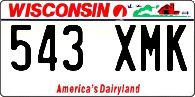 WI license plate 543XMK