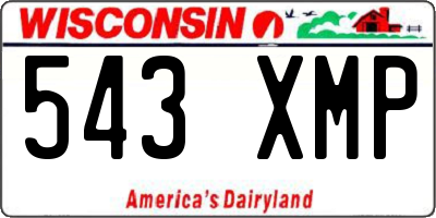 WI license plate 543XMP