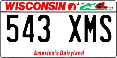 WI license plate 543XMS