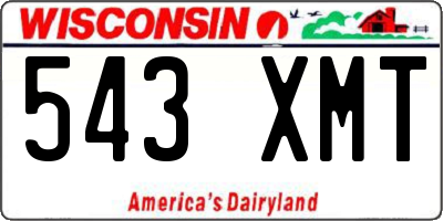 WI license plate 543XMT