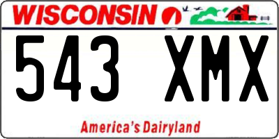 WI license plate 543XMX