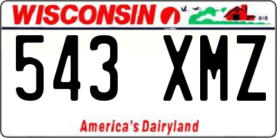WI license plate 543XMZ