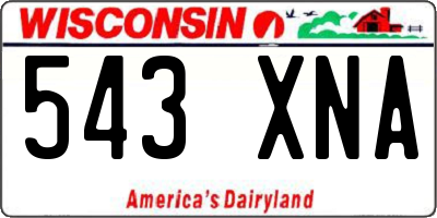 WI license plate 543XNA