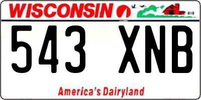 WI license plate 543XNB
