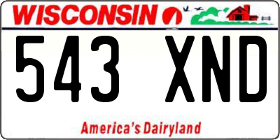WI license plate 543XND