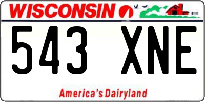 WI license plate 543XNE