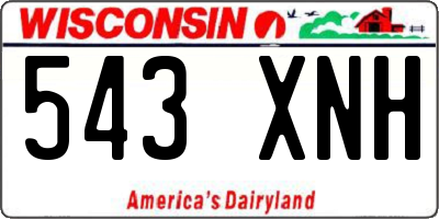WI license plate 543XNH