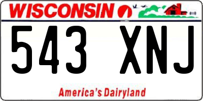 WI license plate 543XNJ