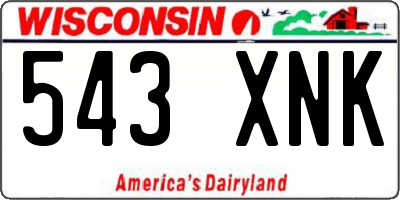 WI license plate 543XNK