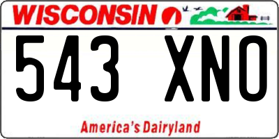 WI license plate 543XNO