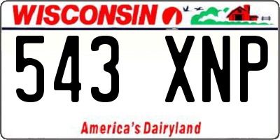 WI license plate 543XNP