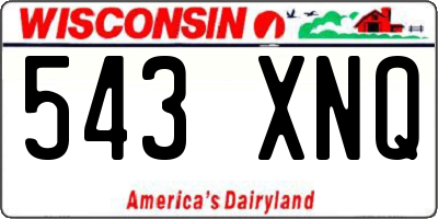 WI license plate 543XNQ