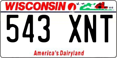 WI license plate 543XNT