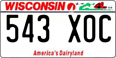 WI license plate 543XOC