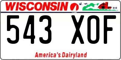 WI license plate 543XOF