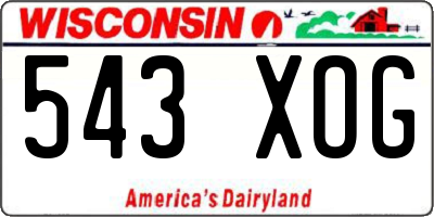 WI license plate 543XOG