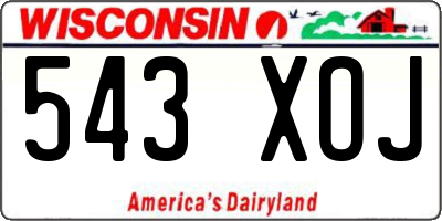 WI license plate 543XOJ