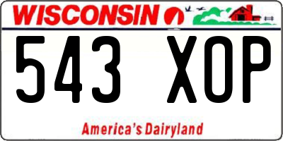 WI license plate 543XOP