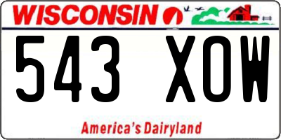 WI license plate 543XOW