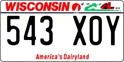 WI license plate 543XOY
