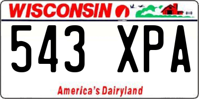 WI license plate 543XPA