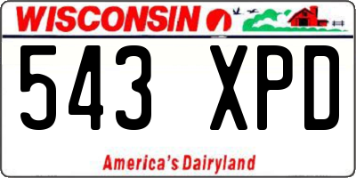 WI license plate 543XPD