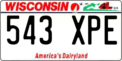WI license plate 543XPE