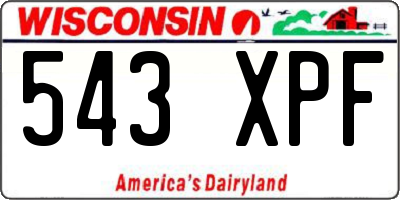 WI license plate 543XPF