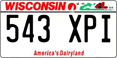 WI license plate 543XPI