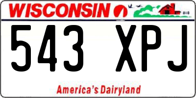 WI license plate 543XPJ