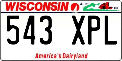 WI license plate 543XPL