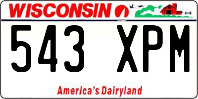 WI license plate 543XPM