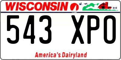 WI license plate 543XPO