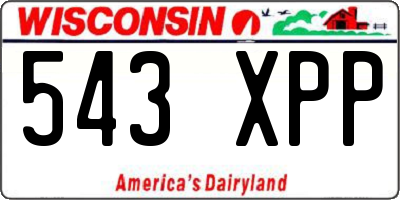 WI license plate 543XPP
