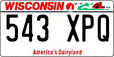 WI license plate 543XPQ