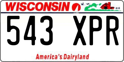 WI license plate 543XPR