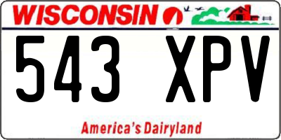 WI license plate 543XPV